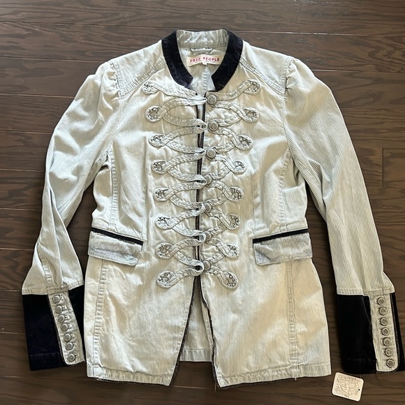 Free People Jackets & Blazers - Free People railroad stripe military style jacket size medium